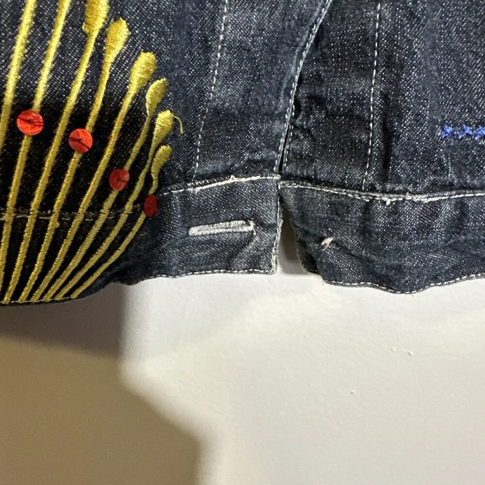 Marsh Landing‎ Denim Wmn's Med Jacket Jean With Embellished Designs Vintage